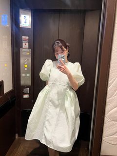 Cecilie Bahnsen ミントグリーン キャミワンピース Cecilie Bahnsen ミントグリーン キャミワンピース