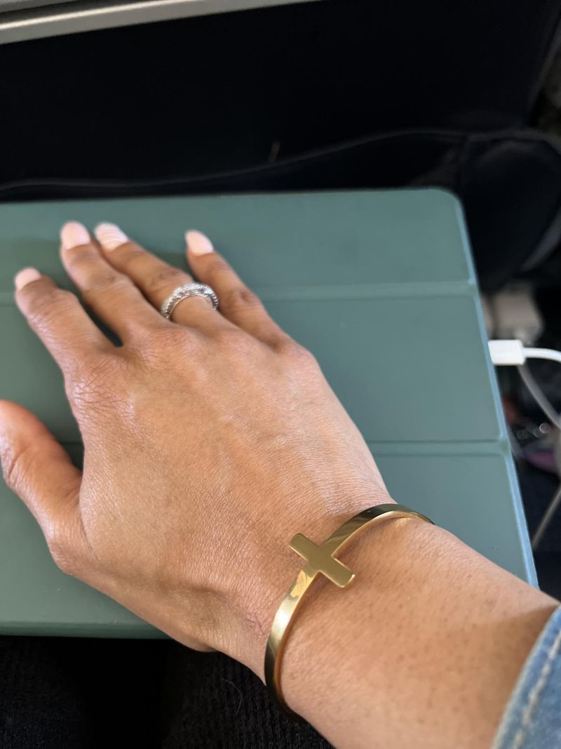 So Chic Christian Cross Bangle - 18k Gold Plated | A Meaningful Mood