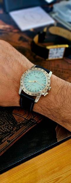 Glycine Airman Vintage Pastel Blue Purist 36mm - Bracelet Glycine Airman Vintage Pastel Blue Purist 36mm - Bracelet