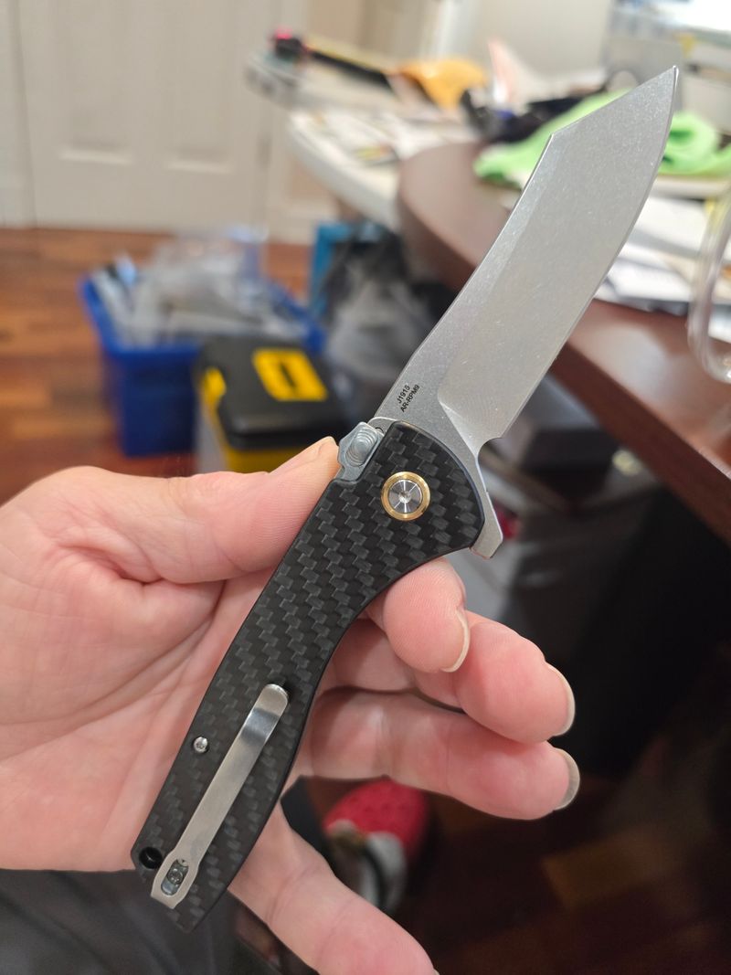 CJRB Shale J1943 AR-RPM9 Steel Blade G10 Handle Folding Knives